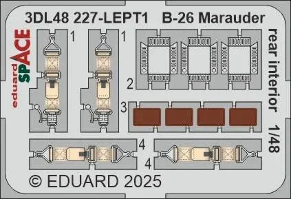 1/48 Eduard B-26 Marauder Rear Interior for ICM Kit 3Dl48227