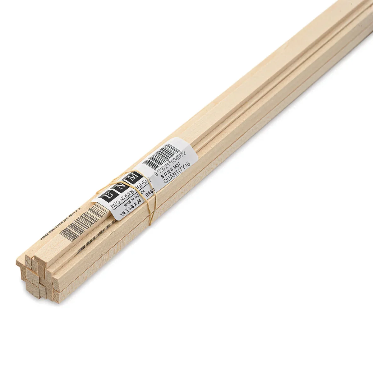 Bud Nosen Basswood Stick 1/4" x 3/8" x 24" (16/pkg) 3457