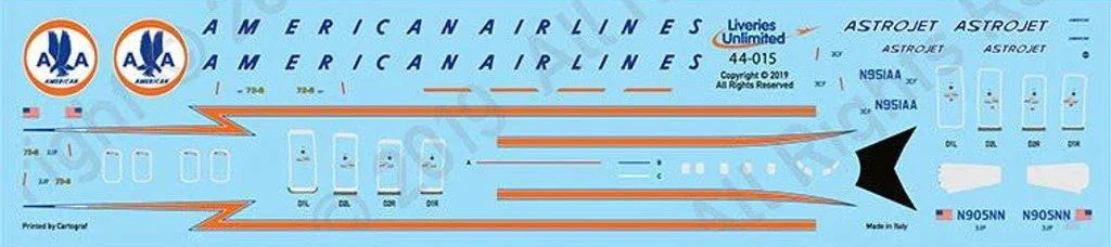 1/144 Fundekals AMERICAN ASTROJET 737NGs 44015