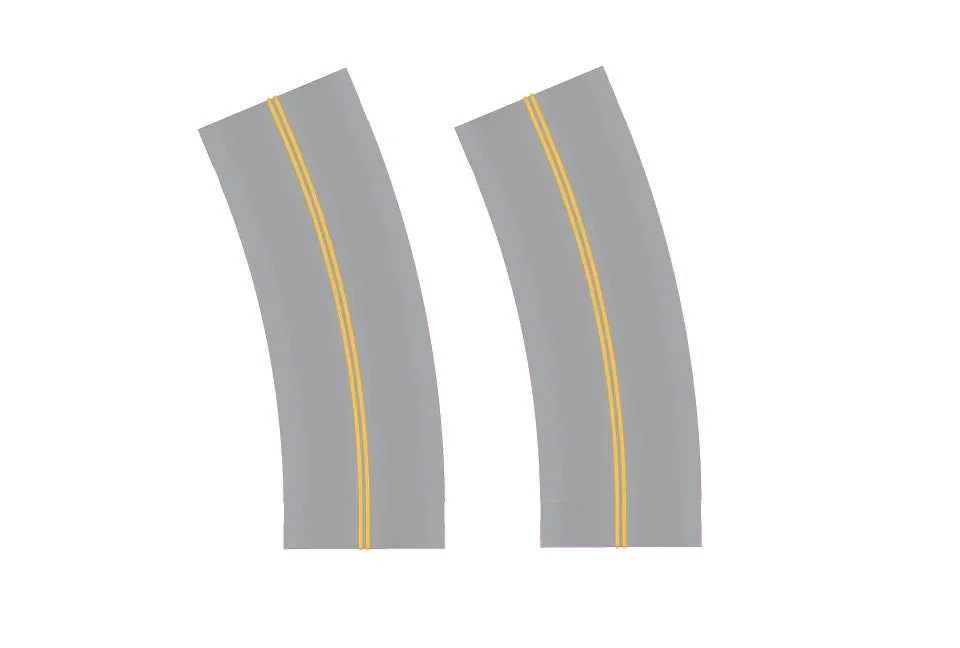 N Easy Streets Aged Asphalt Broad Turn No Passing - No White Lines (Qty 2) 325-3110