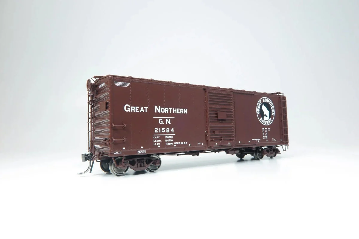 HO Rapido GN 40' Boxcar with Early IDNE: Great Northern - Mineral Red: Single Car - 155001A