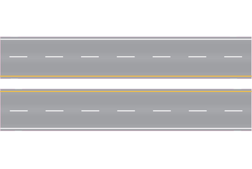 HO Easy Streets Aged Asphalt Straight Section Road - Interstate (Qty 2) 315-3033