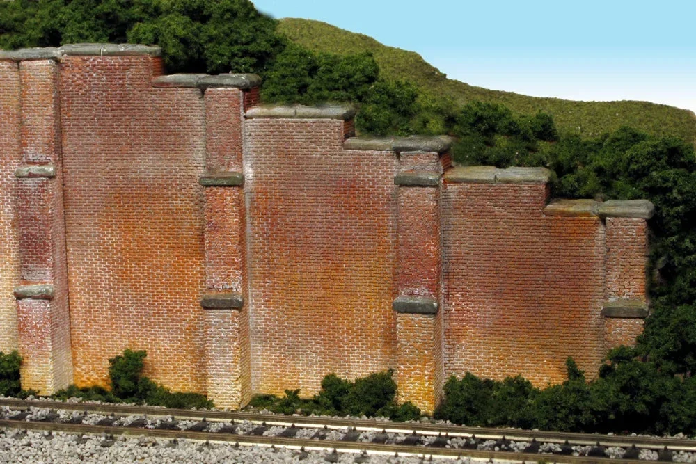 HO Monroe Tapered Wing Walls Matches B&O-Style Brick 2/pkg #152