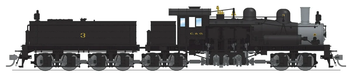 HO Broadway Ltd Class D 4-Truck Shay C&O #3 in-Service Paint Paragon4 Sound/DC/DCC Smoke 7811