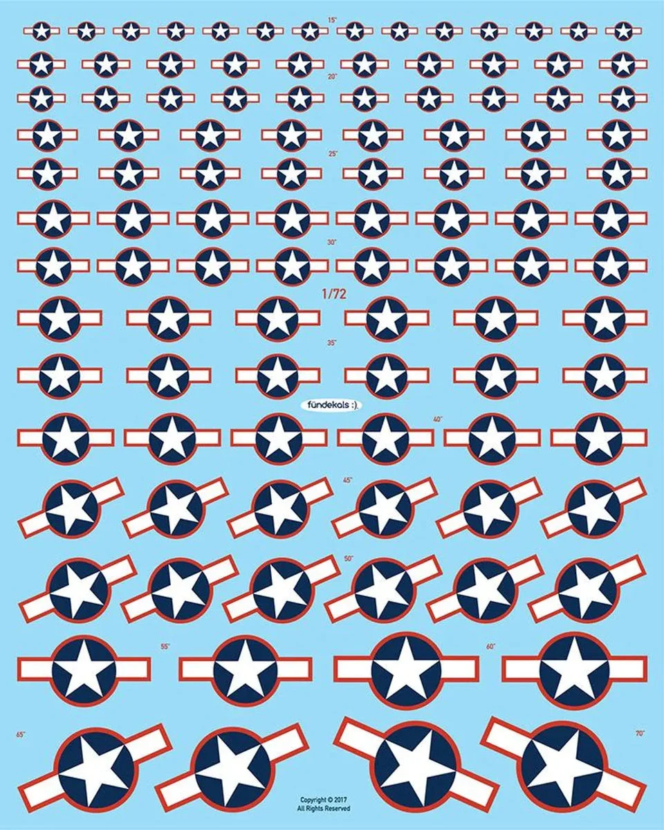 1/72 Fundekals Stars & Bars Red Surround 72009