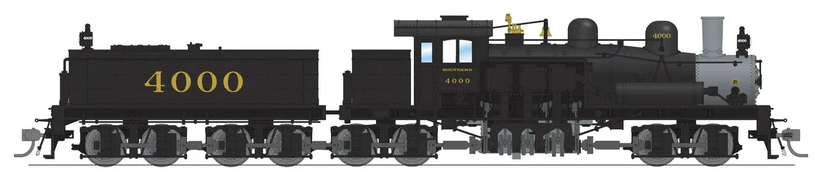 HO Broadway Ltd Class D 4-Truck Shay SOU #4000 In-Service Paint No-Sound / DCC-Ready 8255