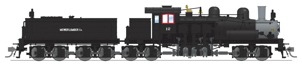 HO Broadway Ltd Class D 4-Truck Shay Mower Lumber Co. #12 Paragon4 Sound/DC/DCC Smoke 7822