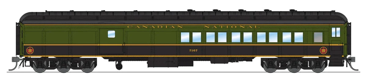 HO Broadway Ltd CN Coach-Baggage Combine #7167 Green/Black/Yellow 9116