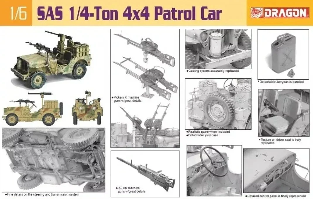1/6 Dragon Model SAS 1/4 Ton 4x4 Patrol Car 75037 - Dragon Models