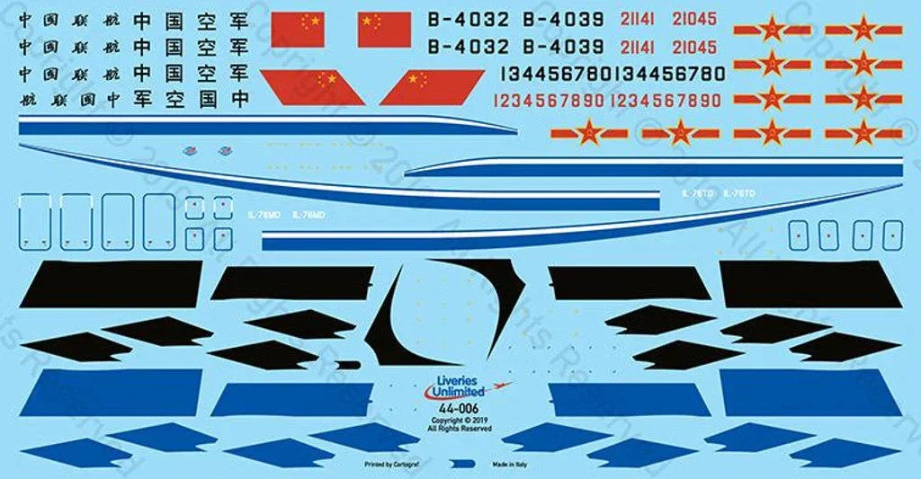 1/144 Fundekals CHINA / PLAAF IL-76 CANDIDS 44006