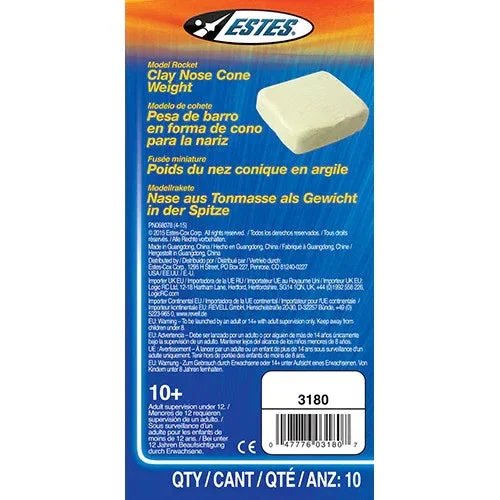 Estes Rockets Clay Nose Cone Weight 3180