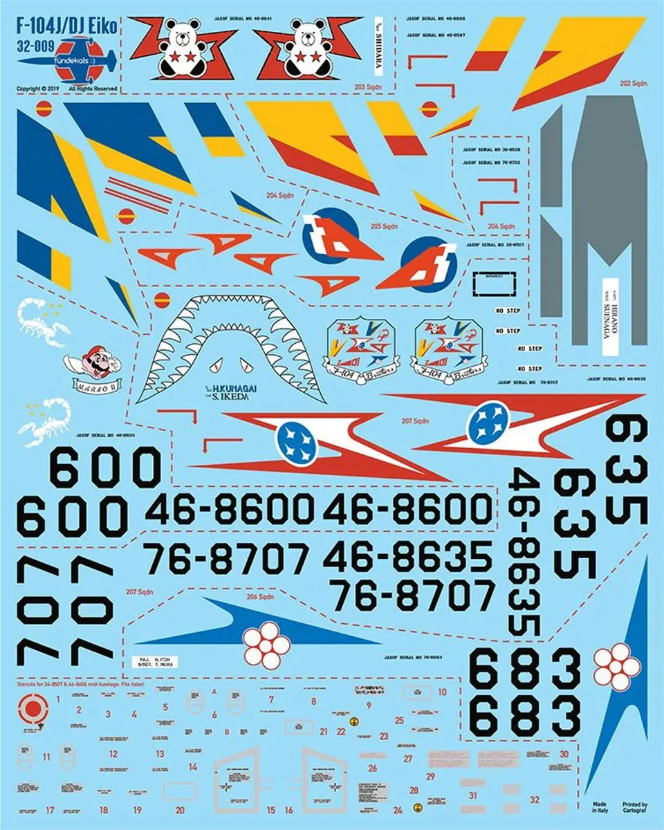 1/32 Fundekals F-104J/DJs JASDF 32009