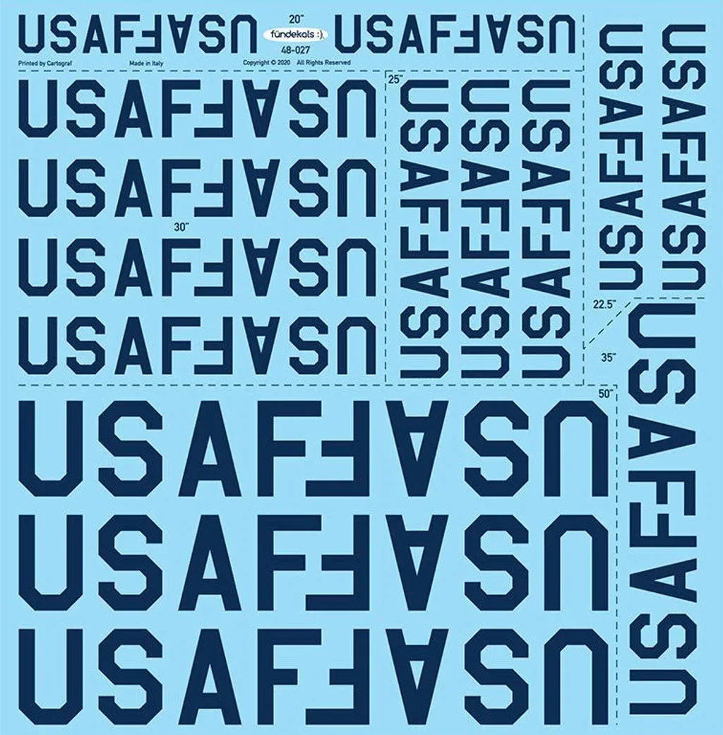 1/48 Fundekals USAF Titles 48027