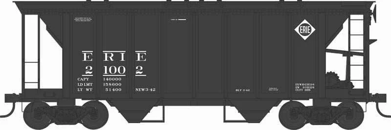 HO Bowser H34 Covered Hopper Erie Road #21002 - 43259