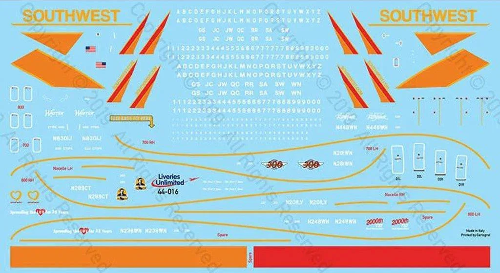 1/144 Fundekals SOUTHWEST 737NGs 44016