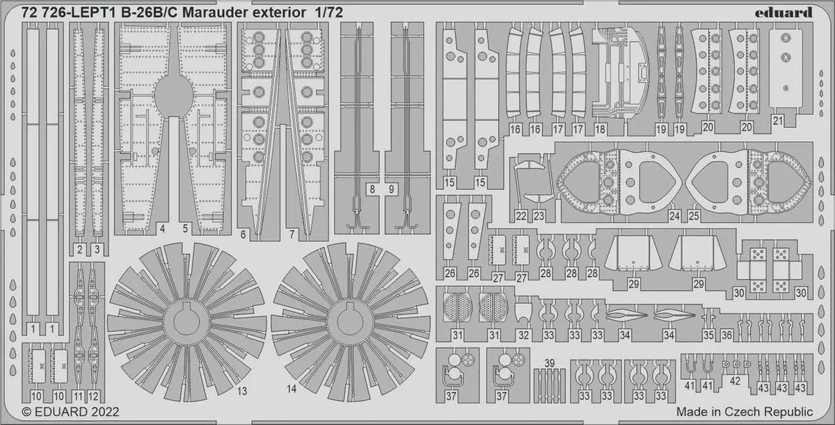1/72 Eduard B-26B/C Marauder exterior for HASEGAWA / HOBBY 2000 72726