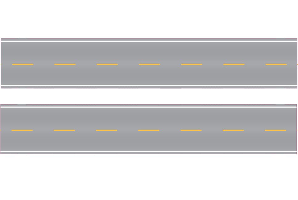 N Easy Streets Aged Asphalt Straight Section Road - Double Passing (Qty 2) 325-3032