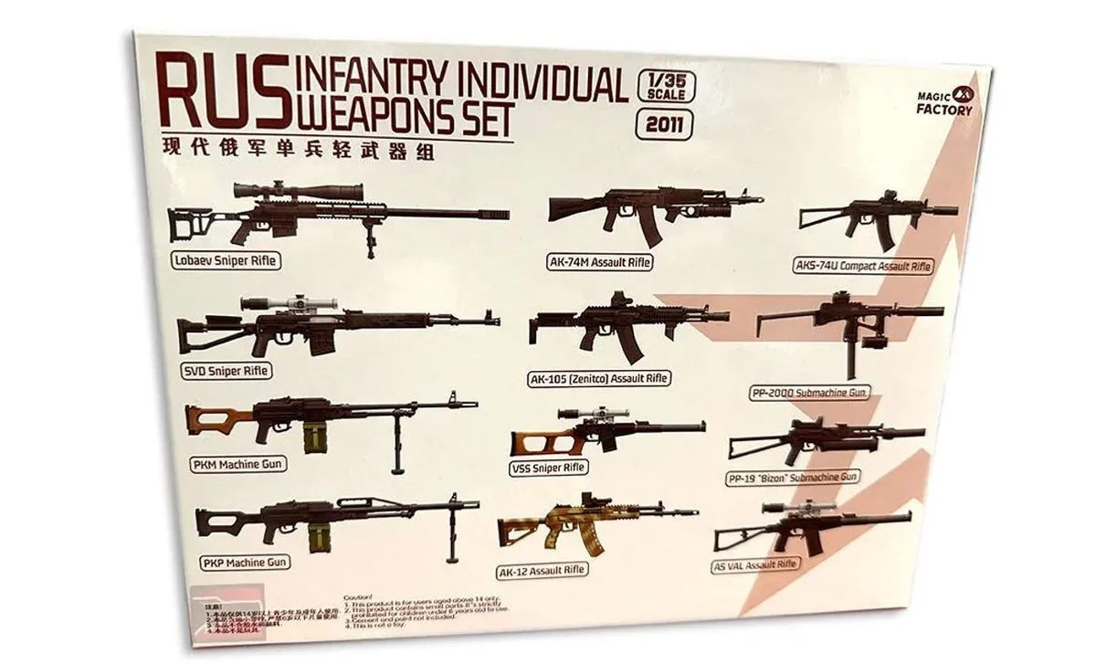 1/35 Magic Factory Russian Individual Weapons Set 2011 - Magic Factory Models
