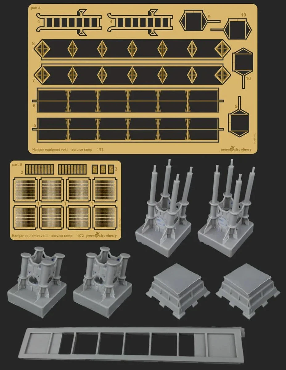1/72 Green Strawberry Hangar equipment Vol.II - Service ramp Upgrade Set 5718