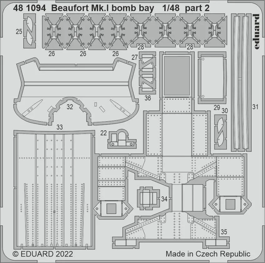 1/48 Eduard Beaufort Mk.I bomb bay for ICM 481094