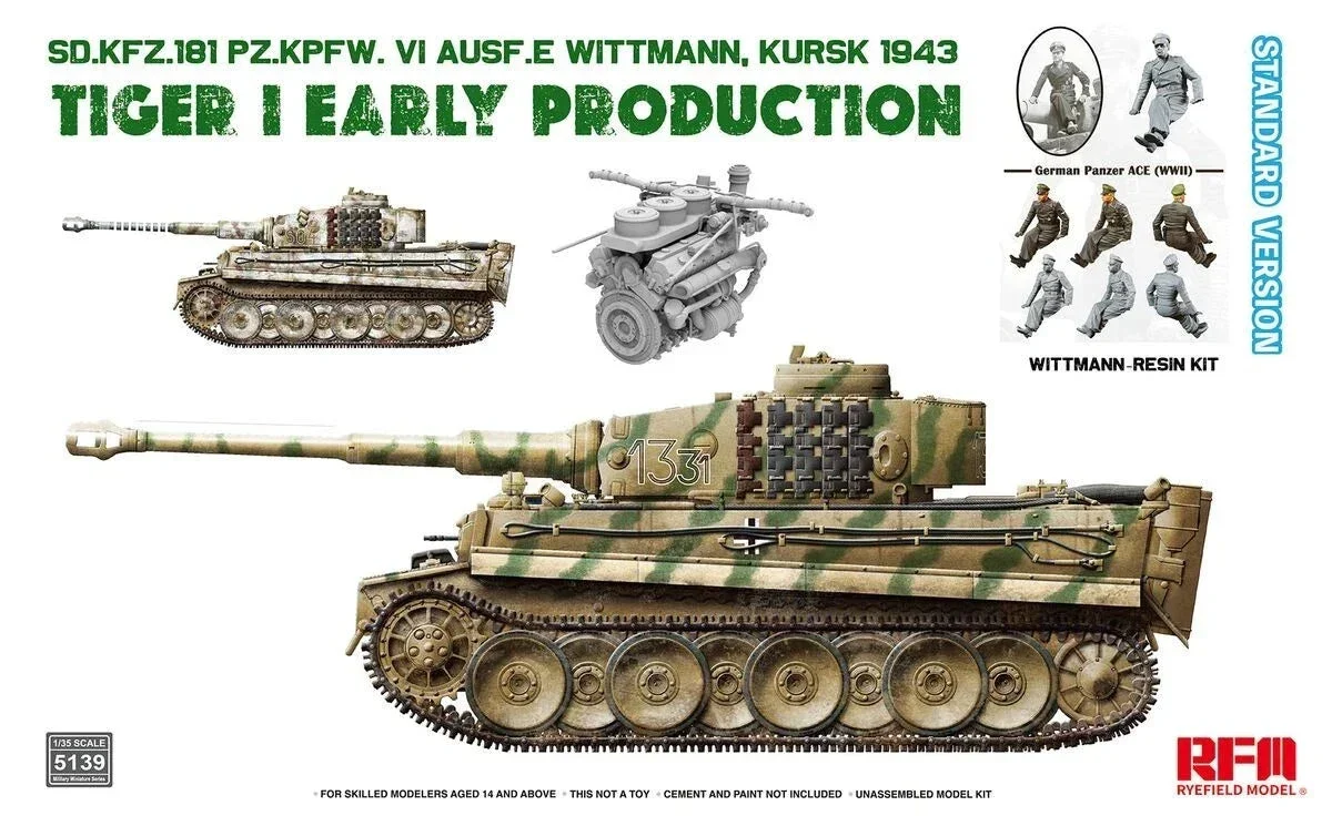 1/35 Ryefield Sd.Kfz. 181 Pz.Kpfw. VI Ausf. E Wittmann Kursk 1943 Tiger I Early Production 5139 - Ryefield Models