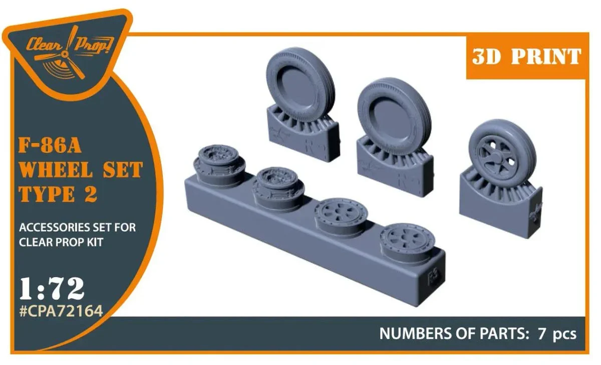 1/72 Clear Prop F-86A wheel set type 2 (CP) 72164