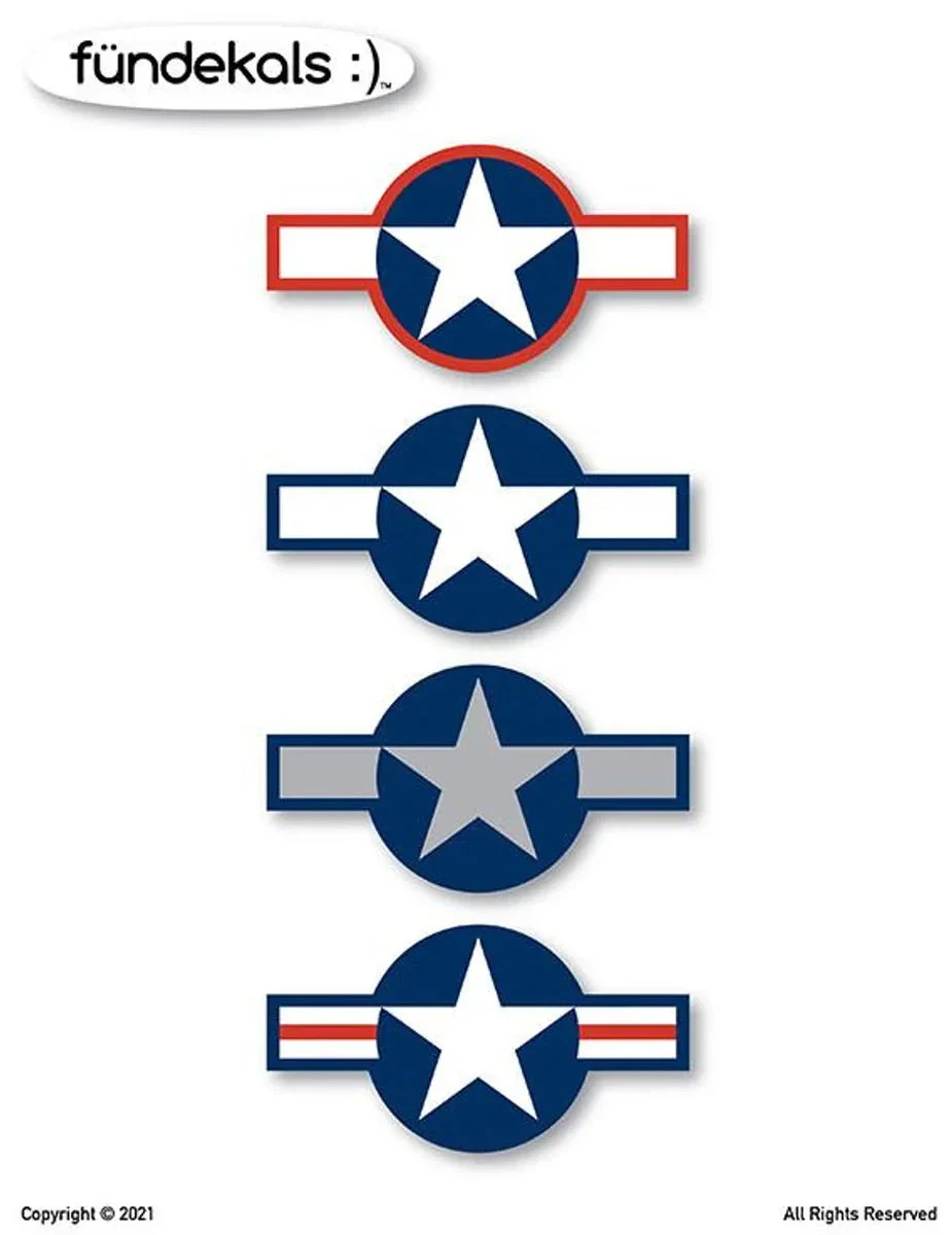 1/48 Fundekals STARS & BARS GRAY WWII 48013