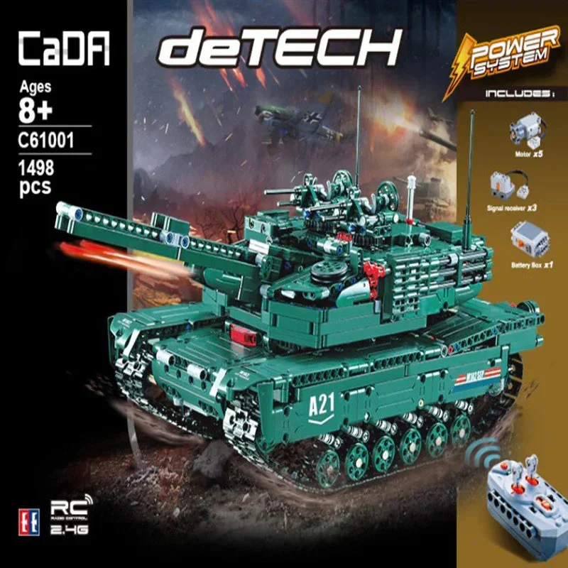 CaDFI M1A2 RC Tank 2 Models in 1 Military 1498pcs C61001 - Cadfi Master Models