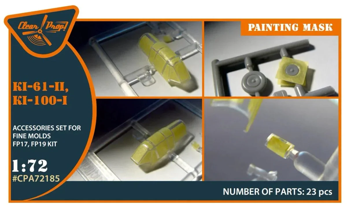 1/72 Clear Prop Ki-61-II, Ki-100-I painting mask (Finemolds FP17, FP19) A72185