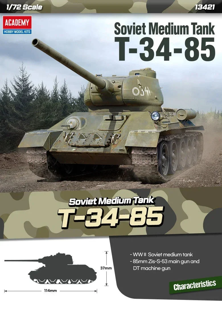 1/72 Academy Soviet Medium Tank T-34-85 13421