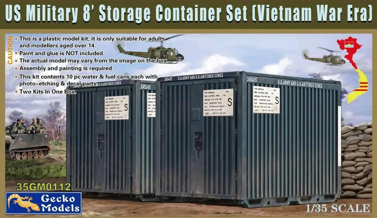 1/35 Gecko Models US Military 8' Storage Container Set (Vietnam War Era) 35GM0112