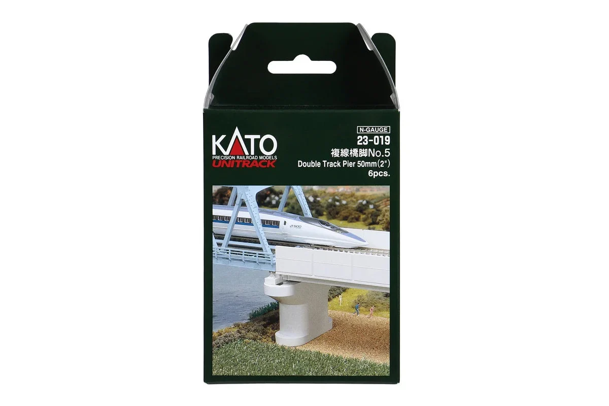 N Kato Double Track Pier Set Poured 50mm 23-019
