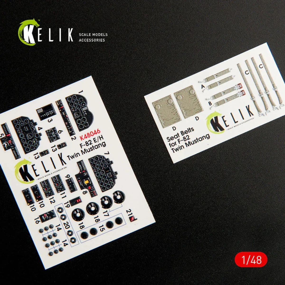 1/48 Kelik F-82 E/H Twin Mustang - Interior 3D Decal for Modelsvit K48046