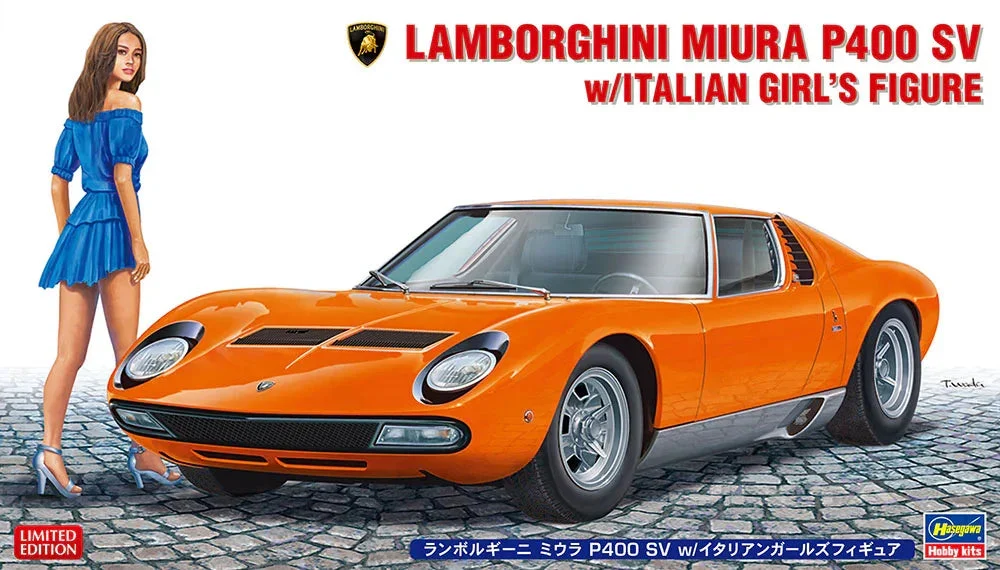 1/24 Hasegawa Lamborghini Miura P400 SV w/Italian Girl's Figure 20423