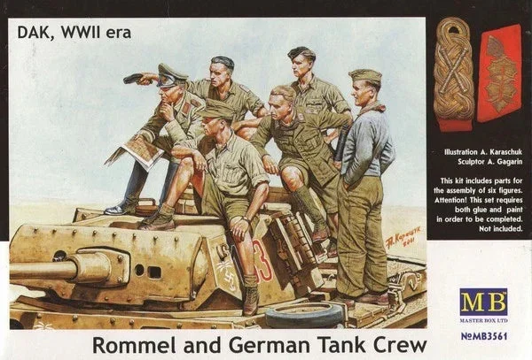 1/35 Master Box Rommel and German Tank Crew DAK WWII Era 3561 - Master Box LTD