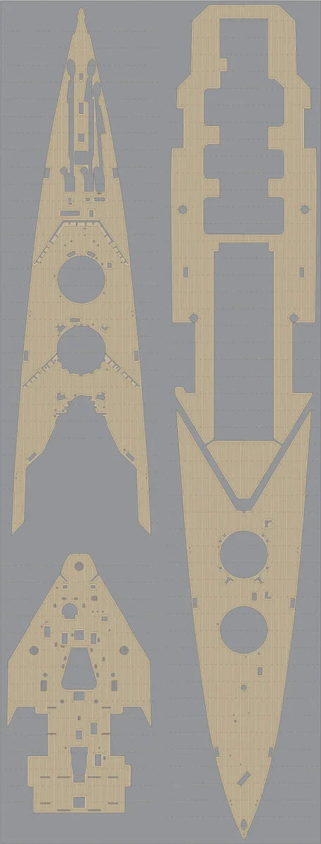 1/350 Pontos Model HMS Hood Wooden Deck Set 35020WD1
