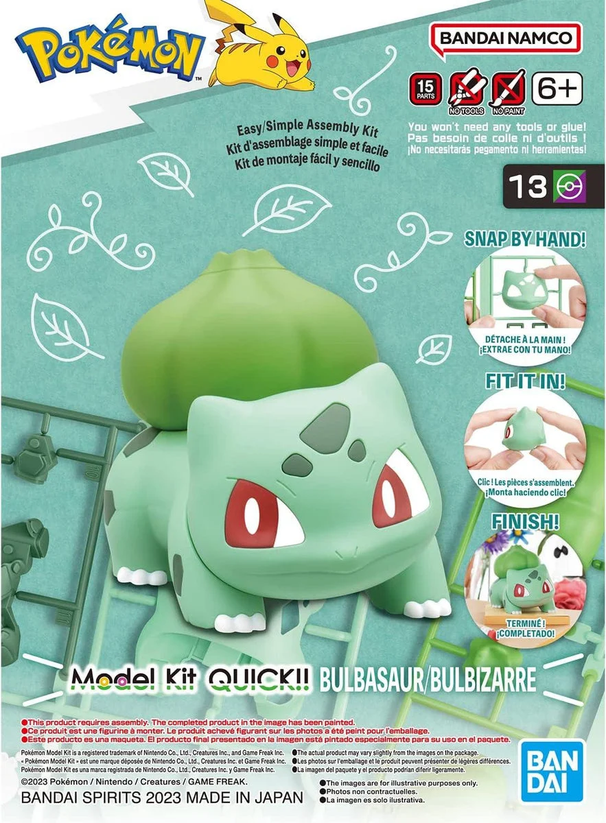Bandai Pokémon Model Kit Quick!! 13 Bulbasaur - Bandai Namco