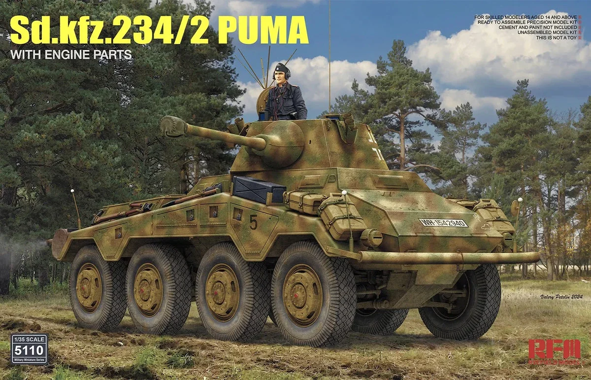 1/35 Ryefield Models Sd.Kfz.234/2 PUMA with Engine Parts 5110