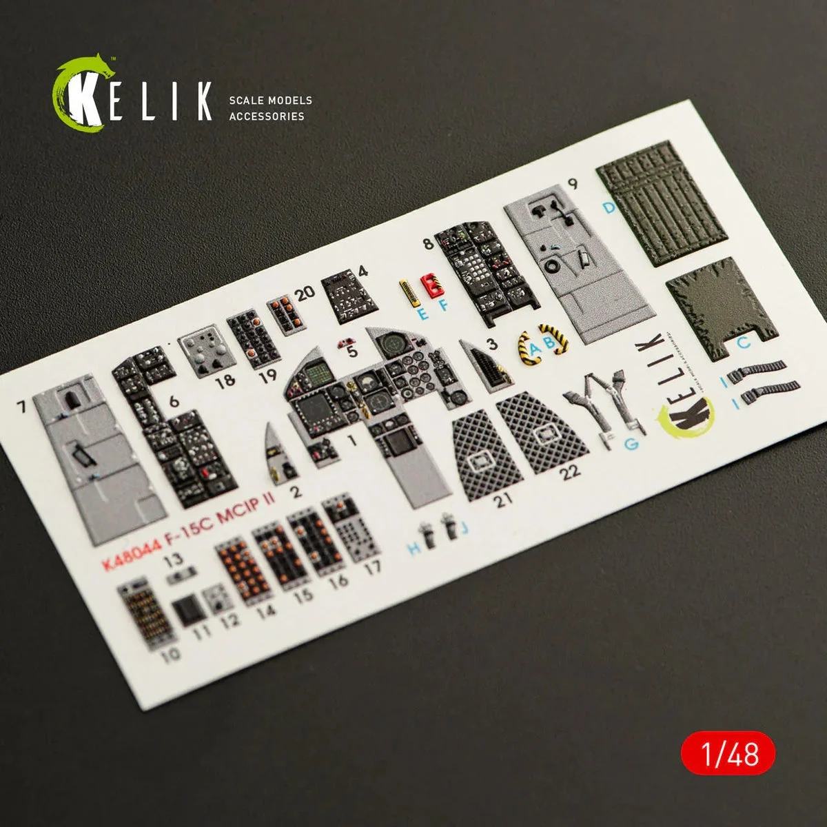 1/48 Kelik F-15C MSIP II Eagle interior 3D decals for GWH kit K48044
