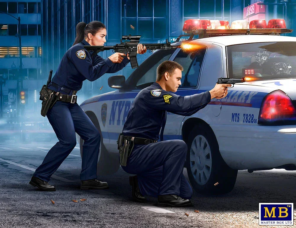 1/24 Master Box The Heist Series Kit #1: Sgt. Jack Melgoza and Patrolman Sally Taylor 24064 - Master Box LTD