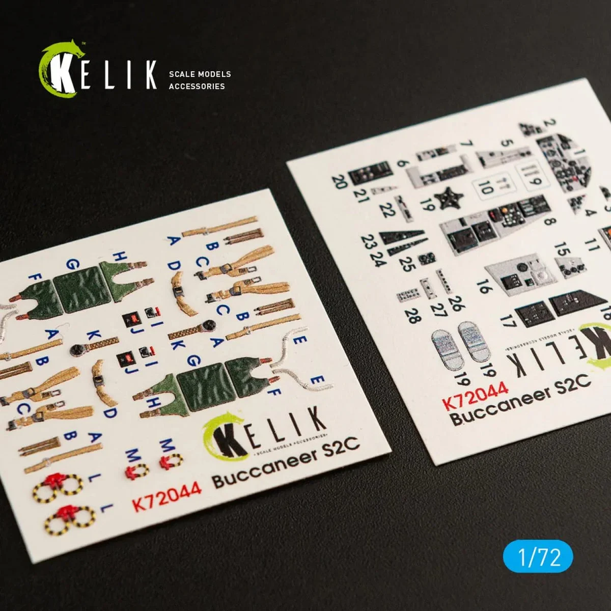 1/72 Kelik Blackburn Buccaneer S.2C interior 3D decals for Airfix kit K72044