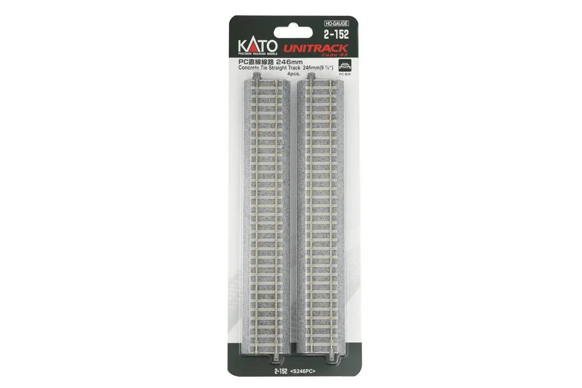HO Kato Unitrack 246mm 9-3/4" Concrete Tie Straight Track (4) 2-152