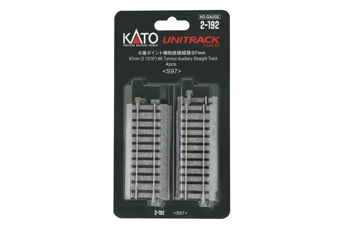HO Kato 97mm (3.8") Length Adjustment Straight Track (#6) [4pcs] 2192