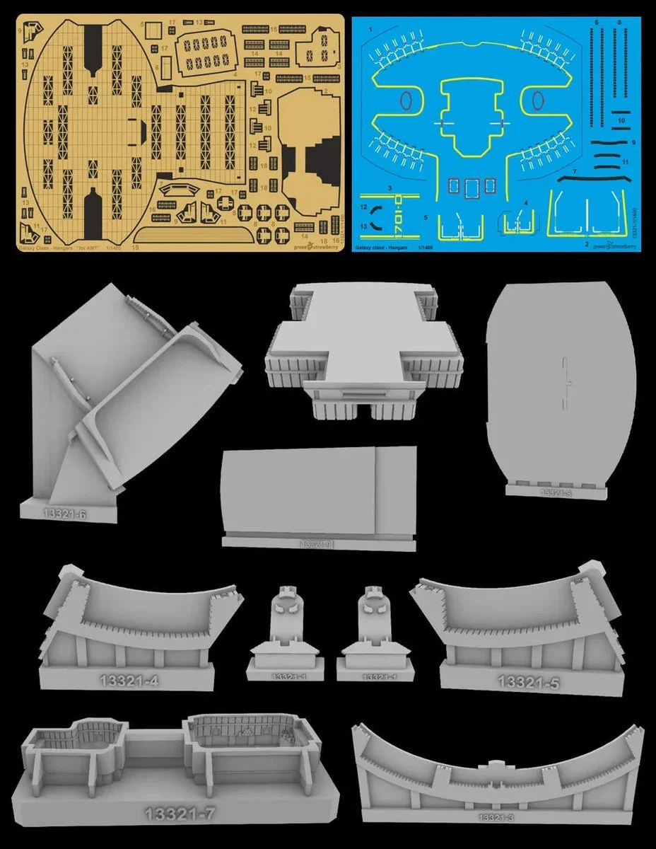 1/1400 Green Strawberry Galaxy Class - Hangars Upgrade Set 13321