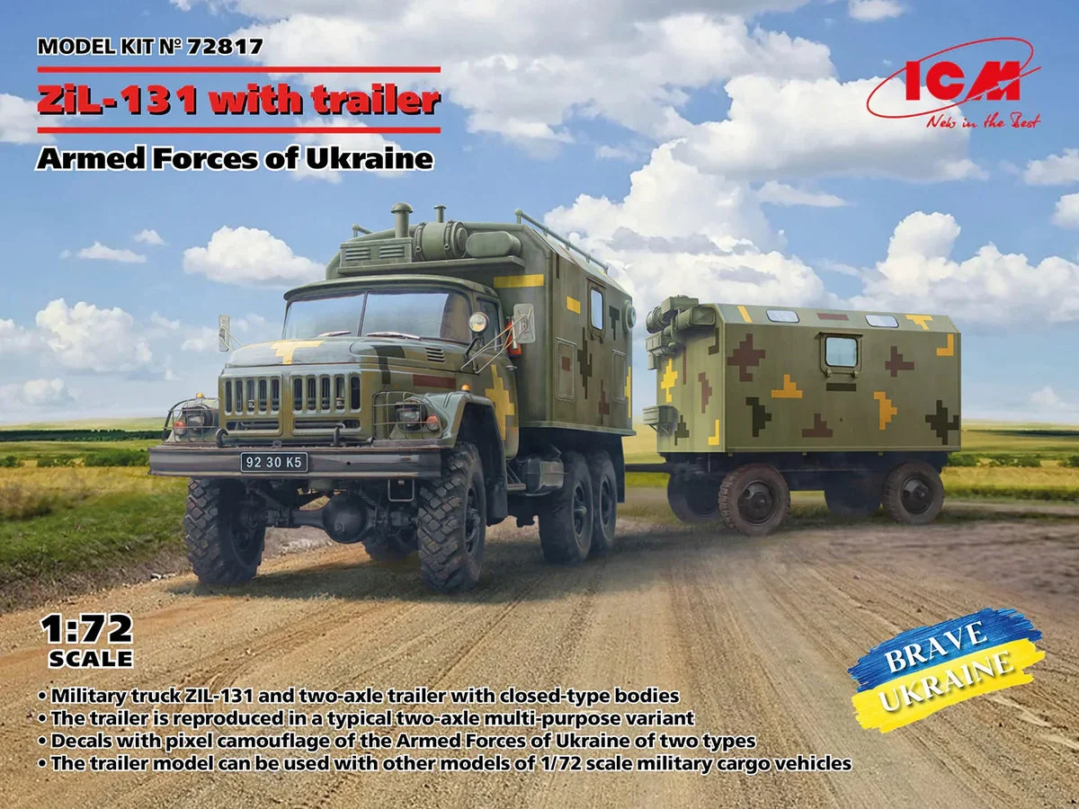 1/72 ICM ZiL-131 Truck with Trailer Armed Forces of Ukraine 72817