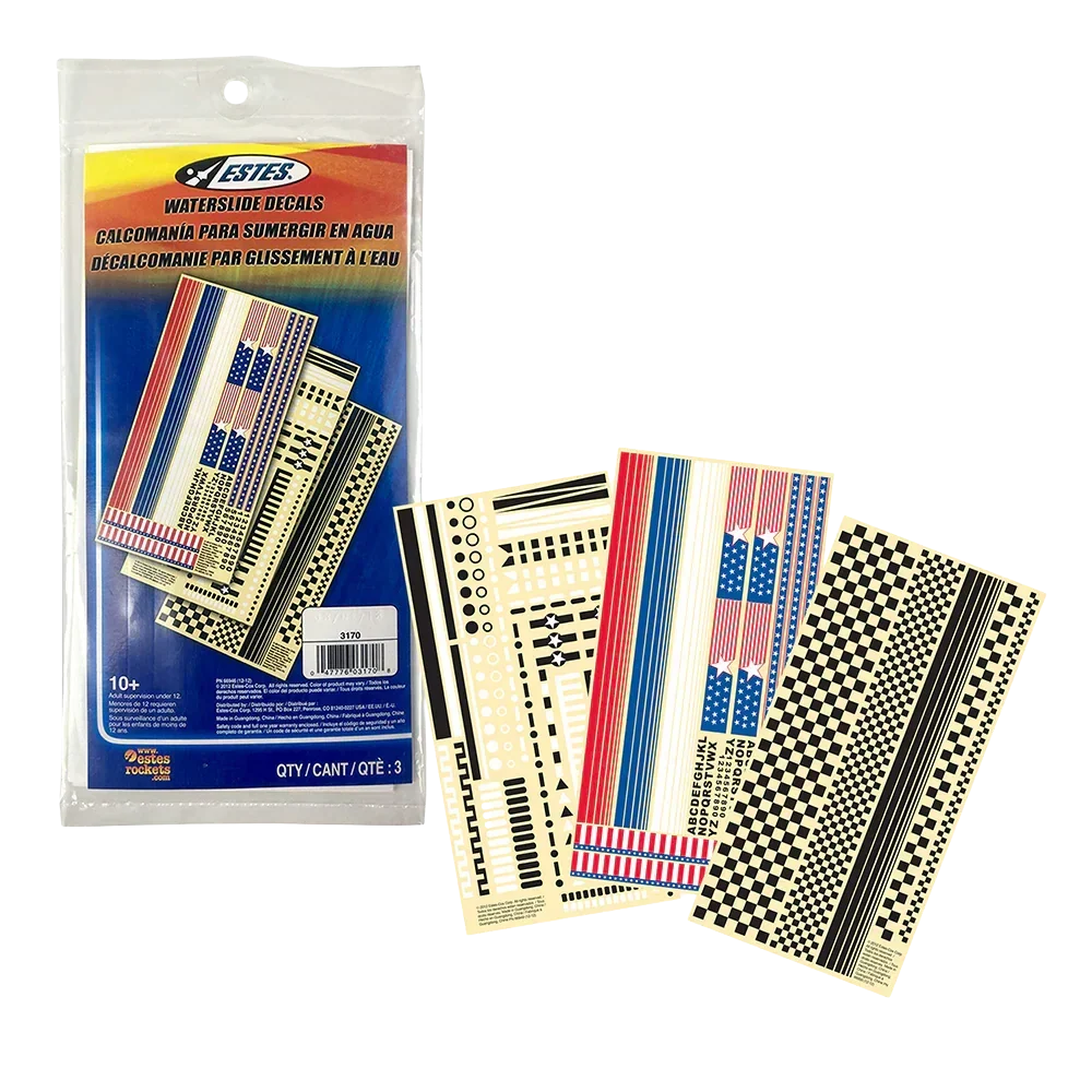 Estes Water Slide Decal Set 003170 - Estes Rockets
