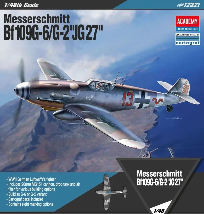 1/48 Academy Messerschmitt Bf109G-6/G-2 "JG27" 12321