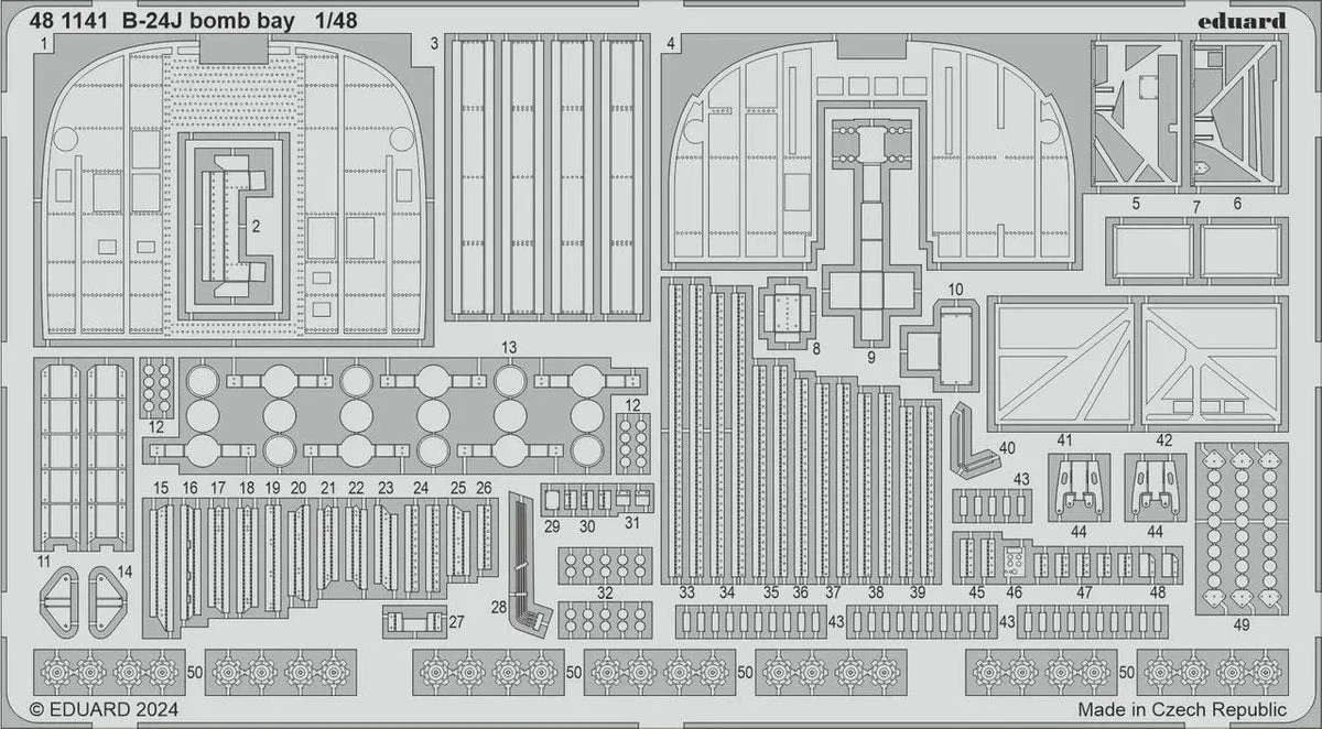 1/48 Eduard B-24J bomb bay for HOBBY BOSS 481141