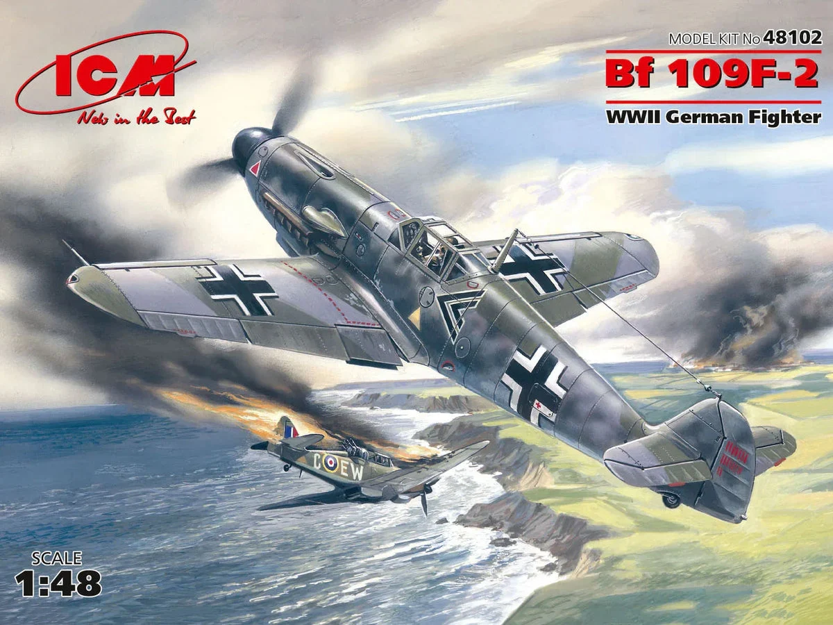 1/48 ICM Messerschmitt Bf 109F-2 WWII German Fighter 48102