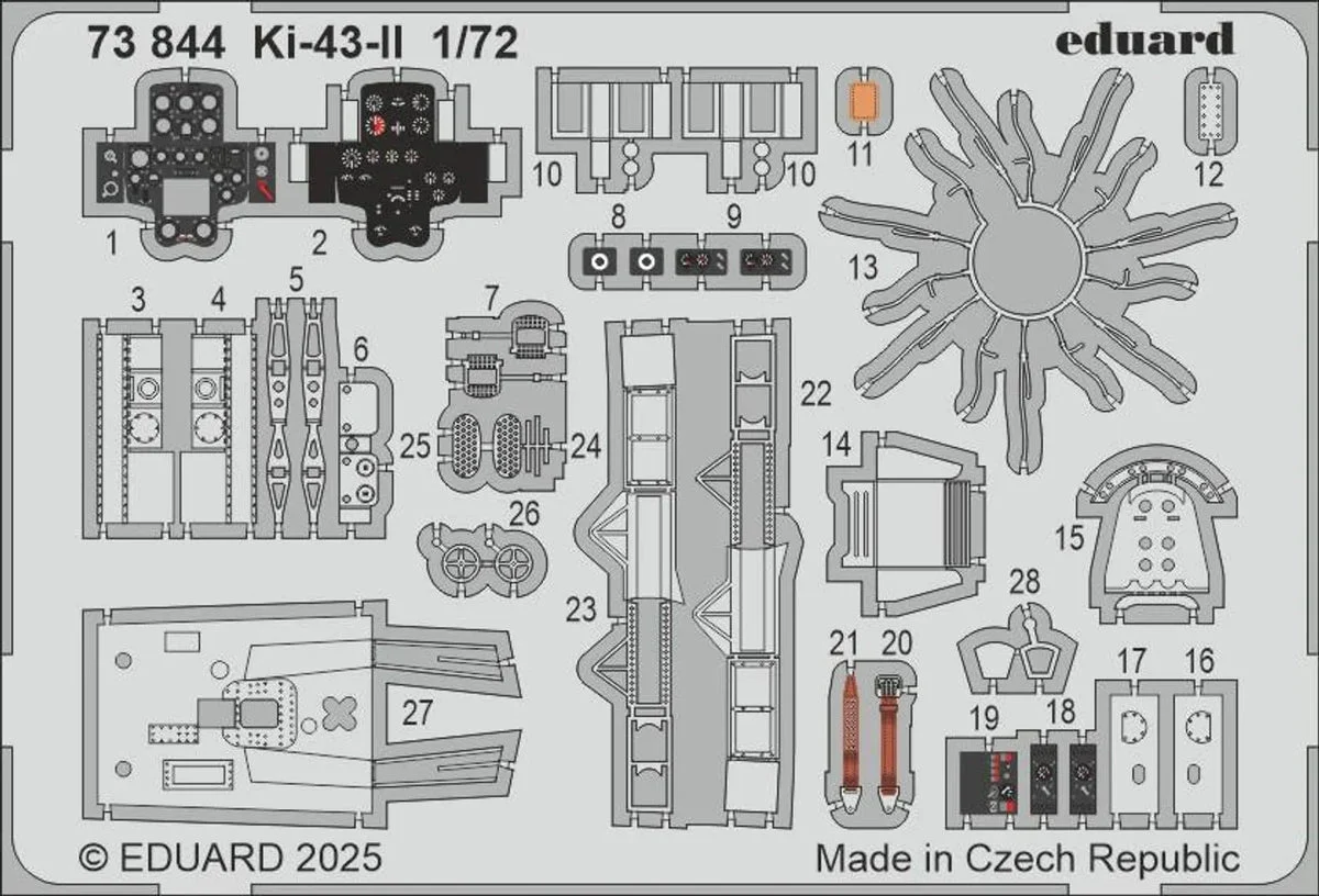 1/72 Eduard Ki-43-II Photo etched set for ARMA HOBBY kit 73844